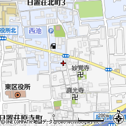 大阪府堺市東区日置荘原寺町491周辺の地図