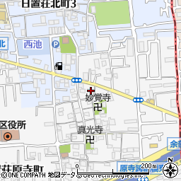 大阪府堺市東区日置荘原寺町488周辺の地図