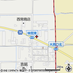 セブンイレブン田原本味間店周辺の地図