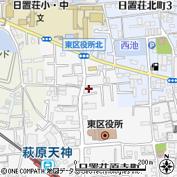 大阪府堺市東区日置荘原寺町36-22周辺の地図