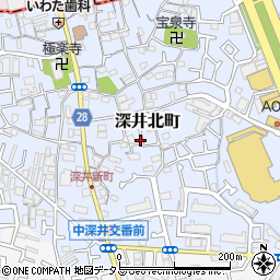 大阪府堺市中区深井北町154-7周辺の地図