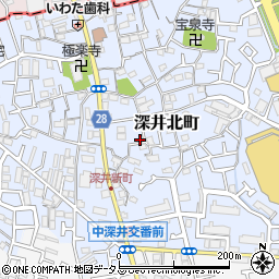 大阪府堺市中区深井北町101周辺の地図