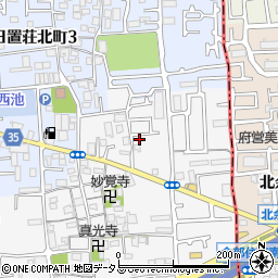 大阪府堺市東区日置荘原寺町458-26周辺の地図