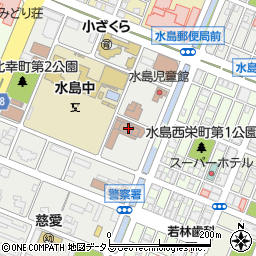 倉敷市役所水島支所　水道料金・水島窓口周辺の地図