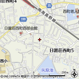 大阪府堺市東区日置荘西町周辺の地図