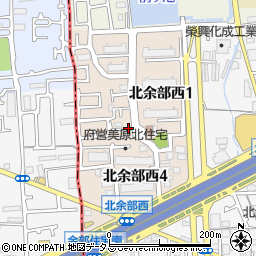 大阪府堺市美原区北余部西周辺の地図