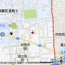 大阪府堺市東区日置荘原寺町458-20周辺の地図