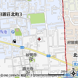 大阪府堺市東区日置荘原寺町458-14周辺の地図