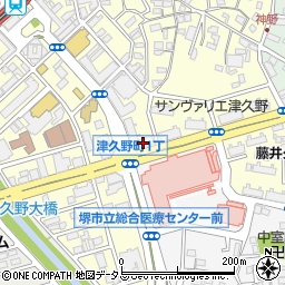 プレミスト津久野駅前アルティモガーデンＢ棟周辺の地図