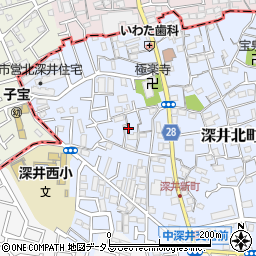 大阪府堺市中区深井北町129周辺の地図