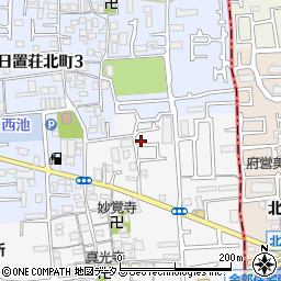 大阪府堺市東区日置荘原寺町458-7周辺の地図