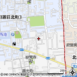 大阪府堺市東区日置荘原寺町458-8周辺の地図