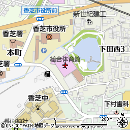 香芝市総合体育館周辺の地図