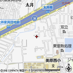 大阪府堺市美原区太井538-13周辺の地図