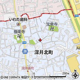 大阪府堺市中区深井北町90周辺の地図