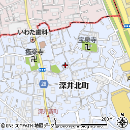 大阪府堺市中区深井北町90-2周辺の地図