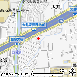大阪府堺市美原区太井529-1周辺の地図