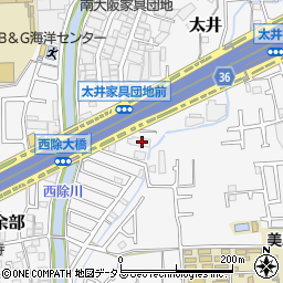 大阪府堺市美原区太井529-1周辺の地図