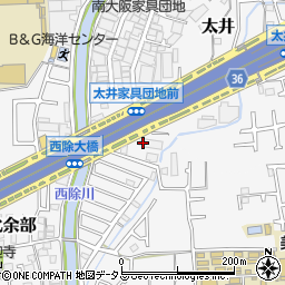 大阪府堺市美原区太井527-1周辺の地図