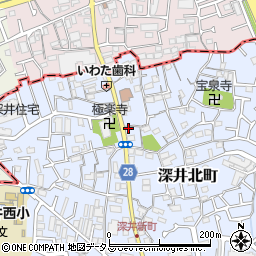 大阪府堺市中区深井北町13周辺の地図