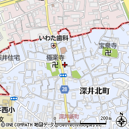 大阪府堺市中区深井北町12周辺の地図