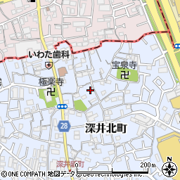 大阪府堺市中区深井北町91周辺の地図