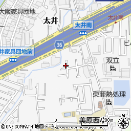 大阪府堺市美原区太井539-7周辺の地図