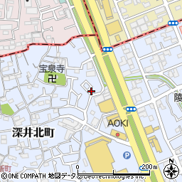 大阪府堺市中区深井北町166-18周辺の地図