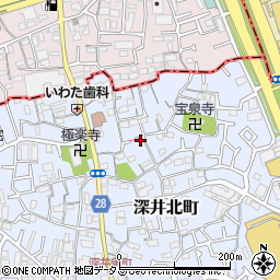 大阪府堺市中区深井北町26周辺の地図