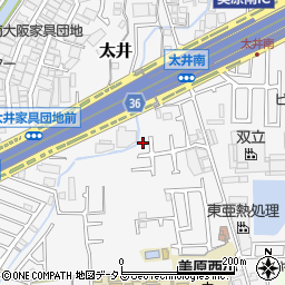 大阪府堺市美原区太井539-2周辺の地図