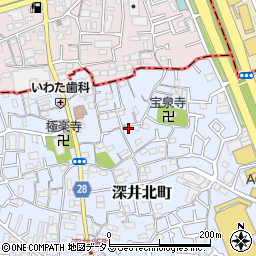 大阪府堺市中区深井北町27周辺の地図