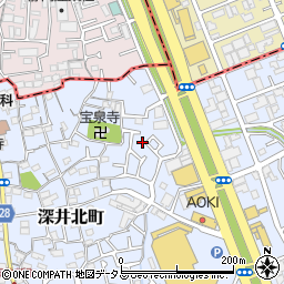 大阪府堺市中区深井北町166-10周辺の地図