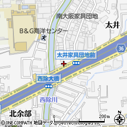 大阪府堺市美原区太井523-1周辺の地図