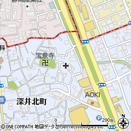 大阪府堺市中区深井北町166-12周辺の地図