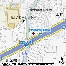 大阪府堺市美原区太井516周辺の地図