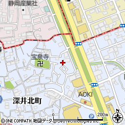 大阪府堺市中区深井北町166-14周辺の地図