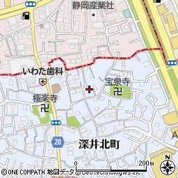 大阪府堺市中区深井北町28周辺の地図