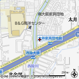 大阪府堺市美原区太井476-23周辺の地図