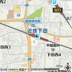 近鉄下田駅周辺の地図