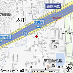 大阪府堺市美原区太井555-22周辺の地図