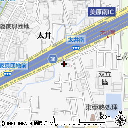 大阪府堺市美原区太井556-1周辺の地図