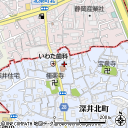 大阪府堺市中区深井北町5周辺の地図