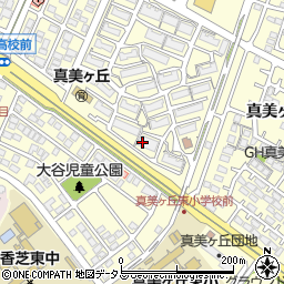 奈良県香芝市真美ヶ丘周辺の地図