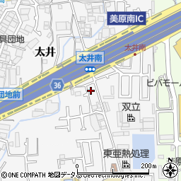 大阪府堺市美原区太井555-14周辺の地図