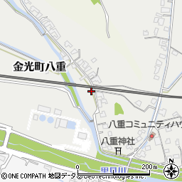 岡山県浅口市金光町八重185周辺の地図
