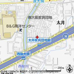 大阪府堺市美原区太井476-10周辺の地図