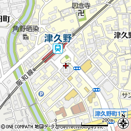 日本住宅公団津久野（２）アパート周辺の地図