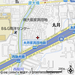 大阪府堺市美原区太井483周辺の地図
