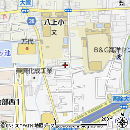 大阪府堺市美原区北余部周辺の地図