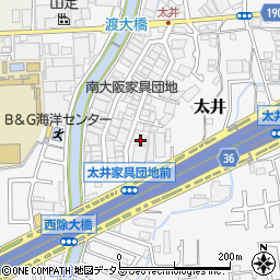 大阪府堺市美原区太井476-30周辺の地図